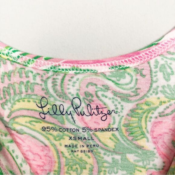 LILLY PULITZER | Tabbie Flamingo Resort Hot Wings Print Tank Top Women’s Size XS - Picture 7 of 11